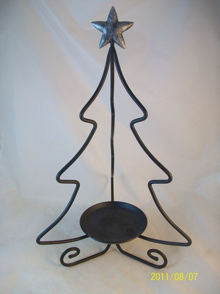 longaberger wrought iron christmas tree candle holder 