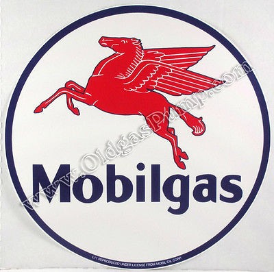 MOBILGAS GASOLINE 2 VINYL MOBIL GAS & OIL PUMP DECAL DC 125D