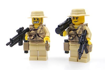 custom LEGO Soldier army Commando Rangers Minifigures w/ guns