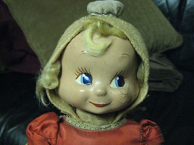 antique vintage composition cloth 3 face baby doll trudy time