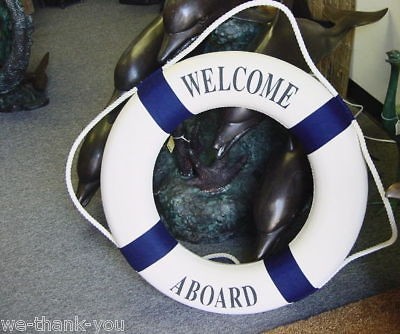 Newly listed Nautical Welcome Aboard Life Ring Navy Blue 13.5 New 