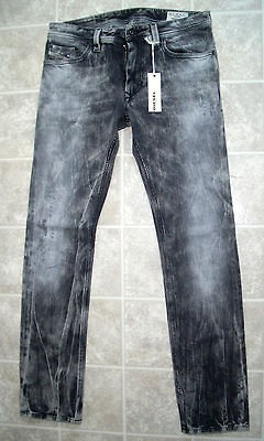 diesel designer mens jeans size 33x32 thanaz new grey+
