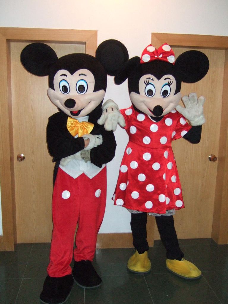 Mickey Minnie Couple Mouse Mascot Costume Adult Size.