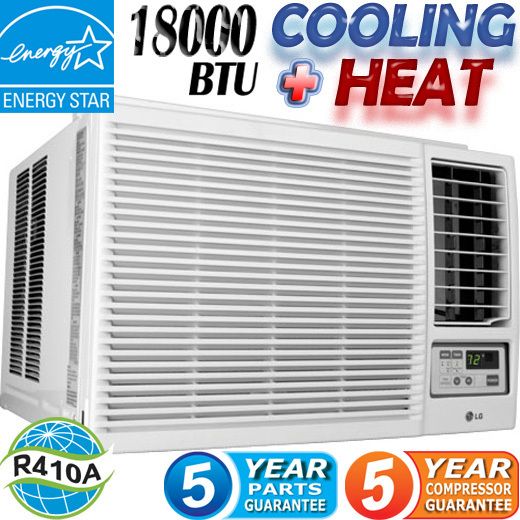 LG 18000 BTU Window Air Conditioner Heater Portable AC w Heat Fan 