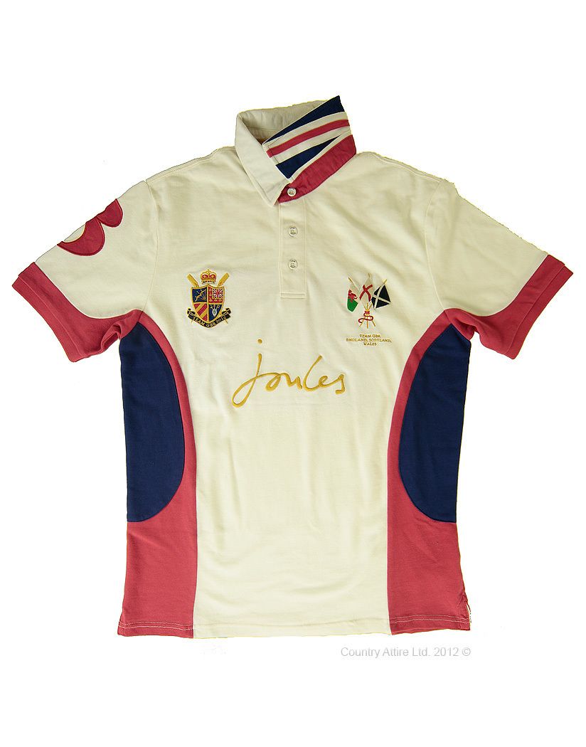 Joules Mens Andrew Olympic Polo Shirt Creme M Andrew