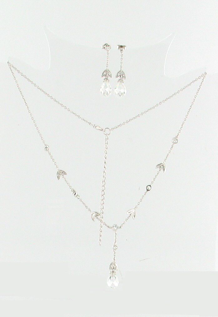 Vintage Sterling Crystal Briolette Rhinestone Necklace