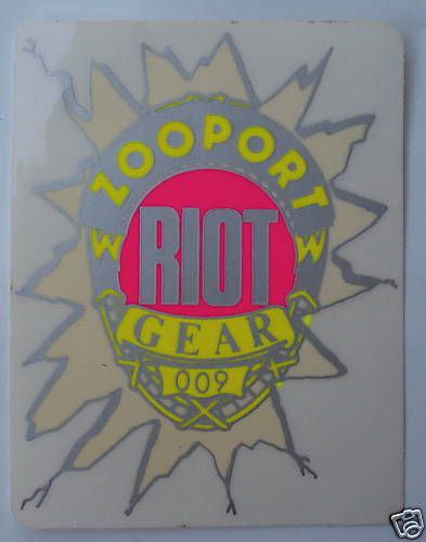   Riot Gear Surfboard Skateboard Clothing Sticker 80s RARE