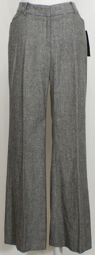 NWT ANNE KLEIN Charcoal Tweed Flared Pant Suit 12