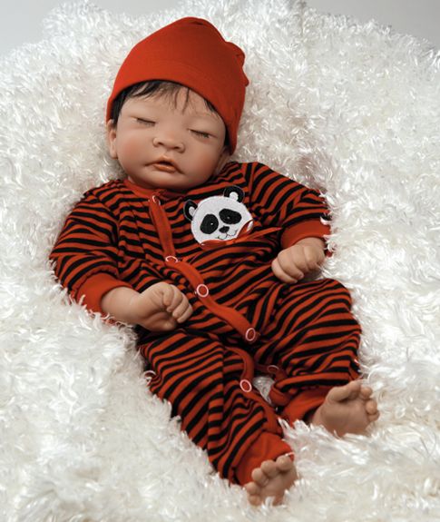 Panda Twin Boy 17 Asian Baby Doll Realistic and Lifelike Baby Doll in 