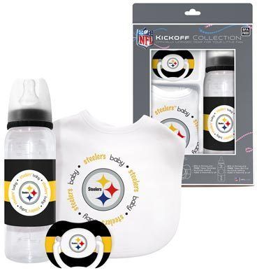 Pittsburgh Steelers Infant Baby Fanatic Gift Set Bottle Bib Pacifier 
