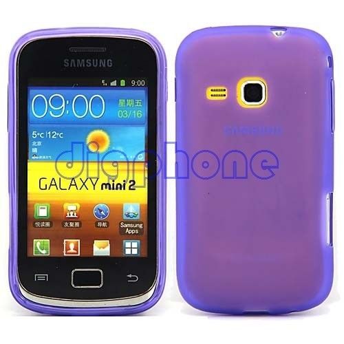 Purple Matte TPU Silicone Gel Case Cover For Samsung Galaxy Mini 2 