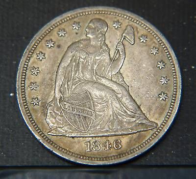1846 seated libery dollar high grade p10456 