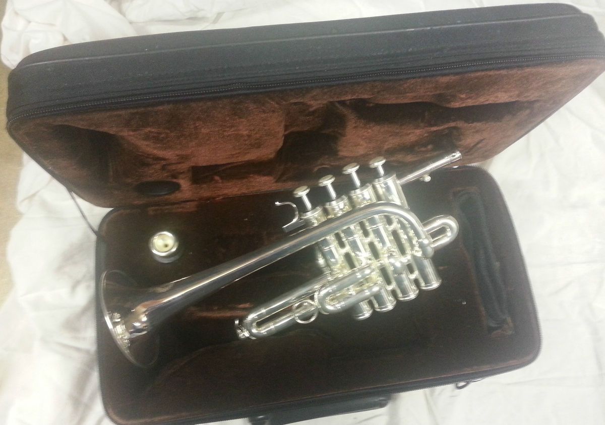 Marinelli Silver Plated Piccolo Trumpet w Case Nice