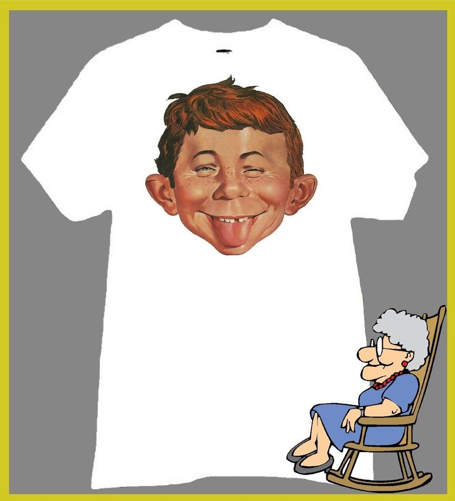 Alfred Neuman T Shirt Mad Mag Guy Sticks His Tongue Out