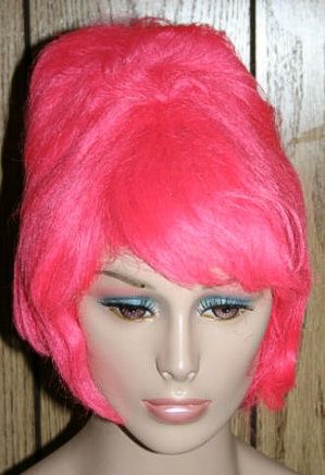 Dlx Aubrey Pink Bouffant Wig CLOSEOUT Fifties Sixties