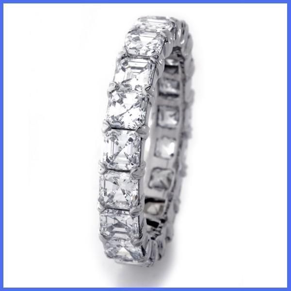 85 3 30ctw Asscher Cut Diamond Eternity Ring Wedding Band White Gold 