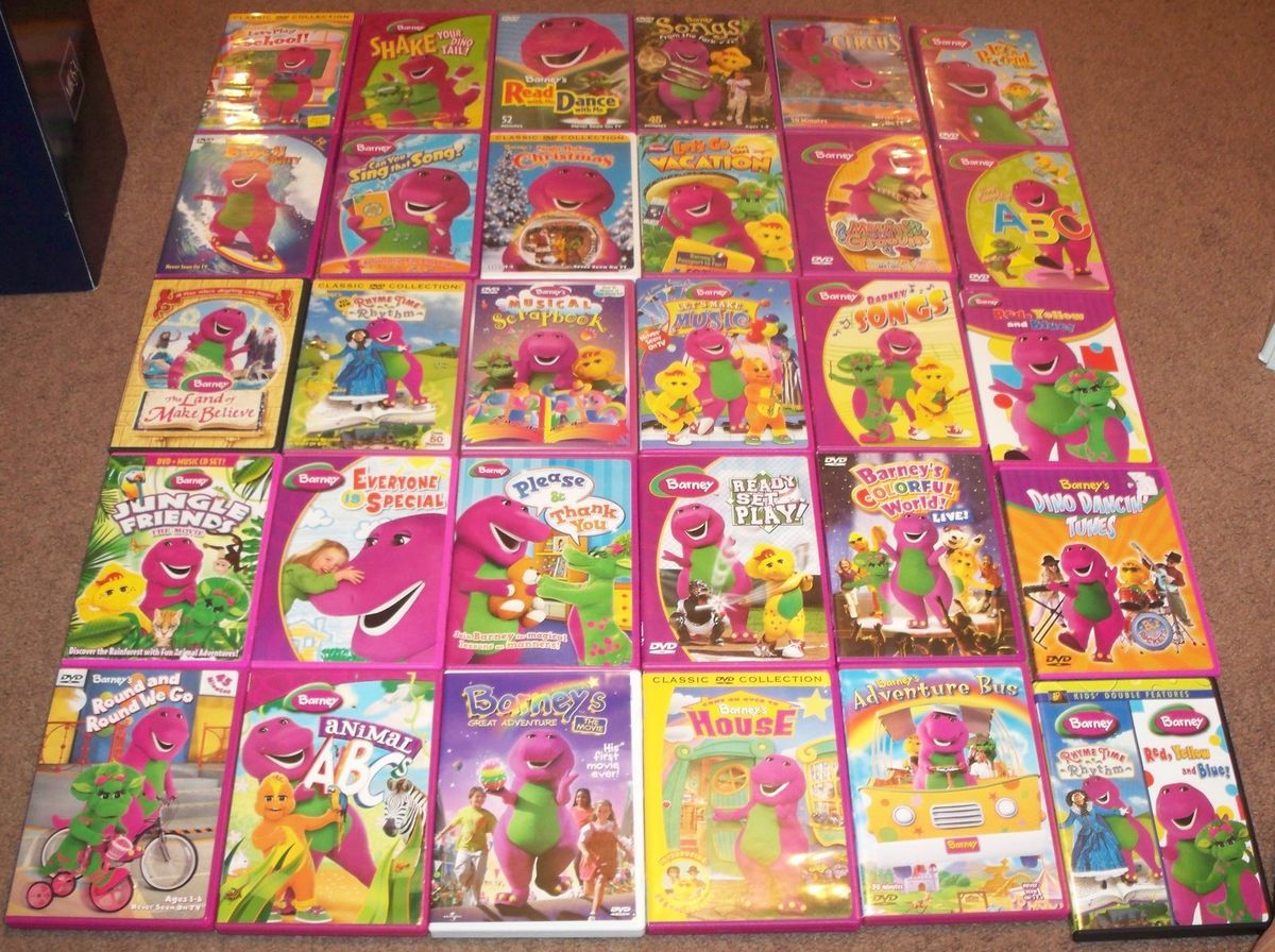 Huge Lot of Barney DVDs Choice Auction 30 Titles to Choose Create.