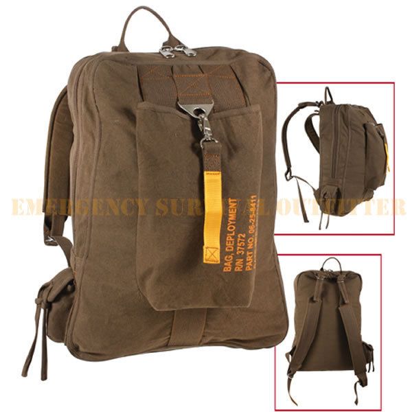   Canvas Flight Deployment Gear Bag Style Backpack Book Back Pack