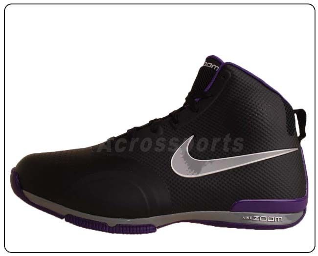 Nike Zoom BB 1 5 Black Purple Fuse Tech 2011 New Mens Basketball Shoes 