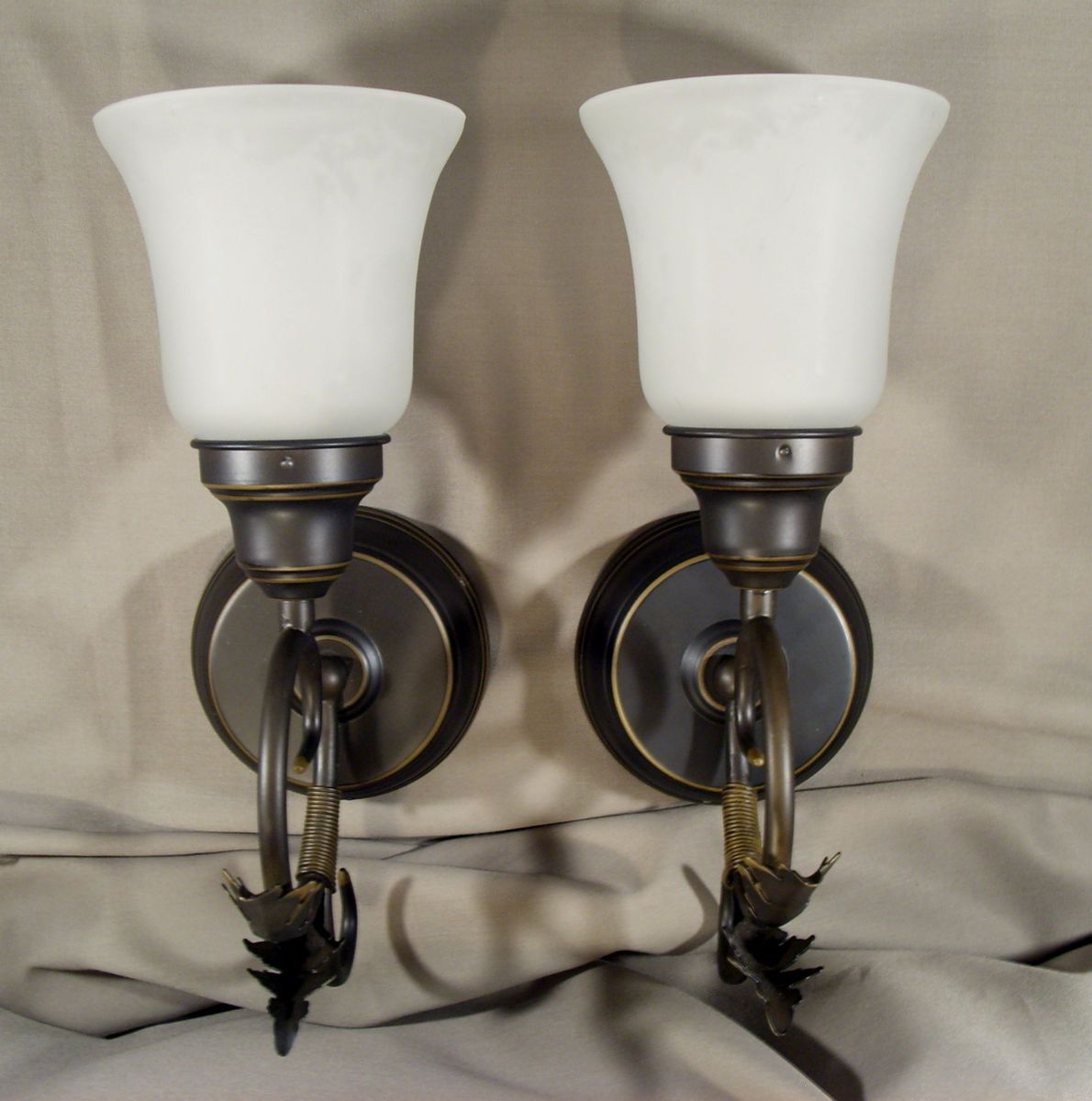   Wall Sconces w/Glass Shades, Candle Lights, Battery Operated 450hr