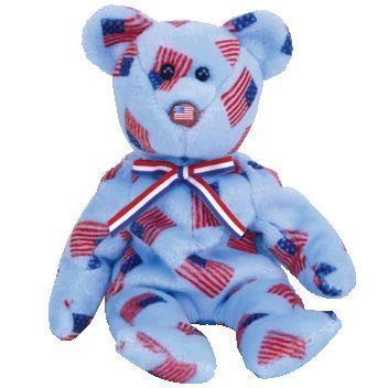 Ty Beanie Baby Union The Bear w USA Flag Nose 8 5 inch MWMTS