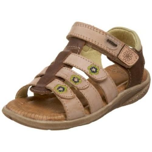 Beeko Dacey Tan Flower Kids Infant Children Shoes Velcro Sandal Girl 