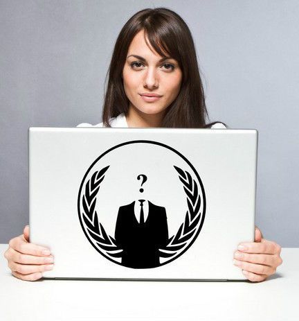 Anonymous Crest ANON Globe Suit   Vinyl Car / Laptop / Wall Sticker 