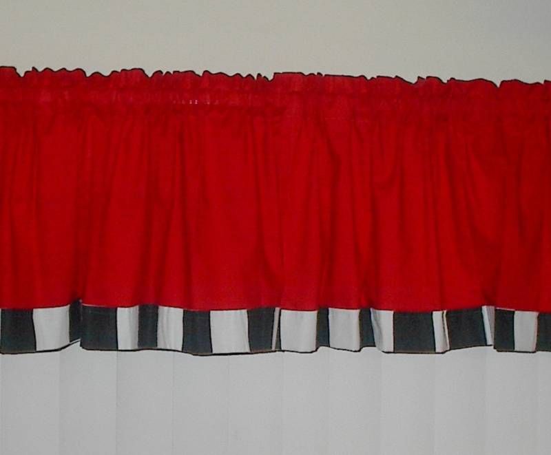 Fat Chef Red Black White Kitchen Curtain Valance New