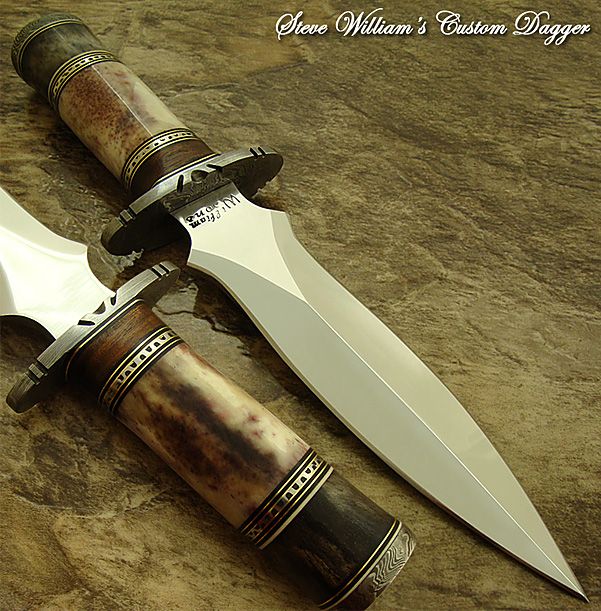 Steve Williams RARE 1 of A Kind Custom Art Dagger Knife Damascus 