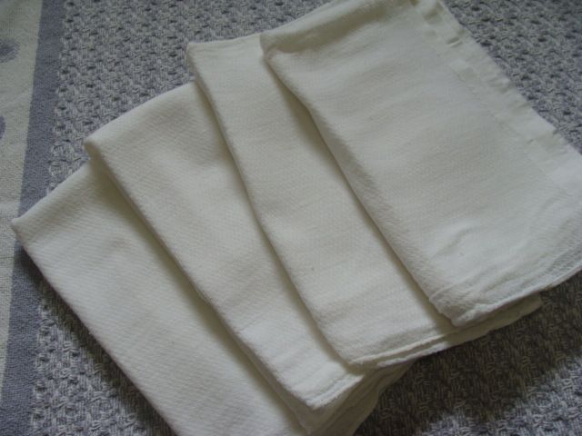 Vtg 4 Birdseye Gauze Cloth Diapers