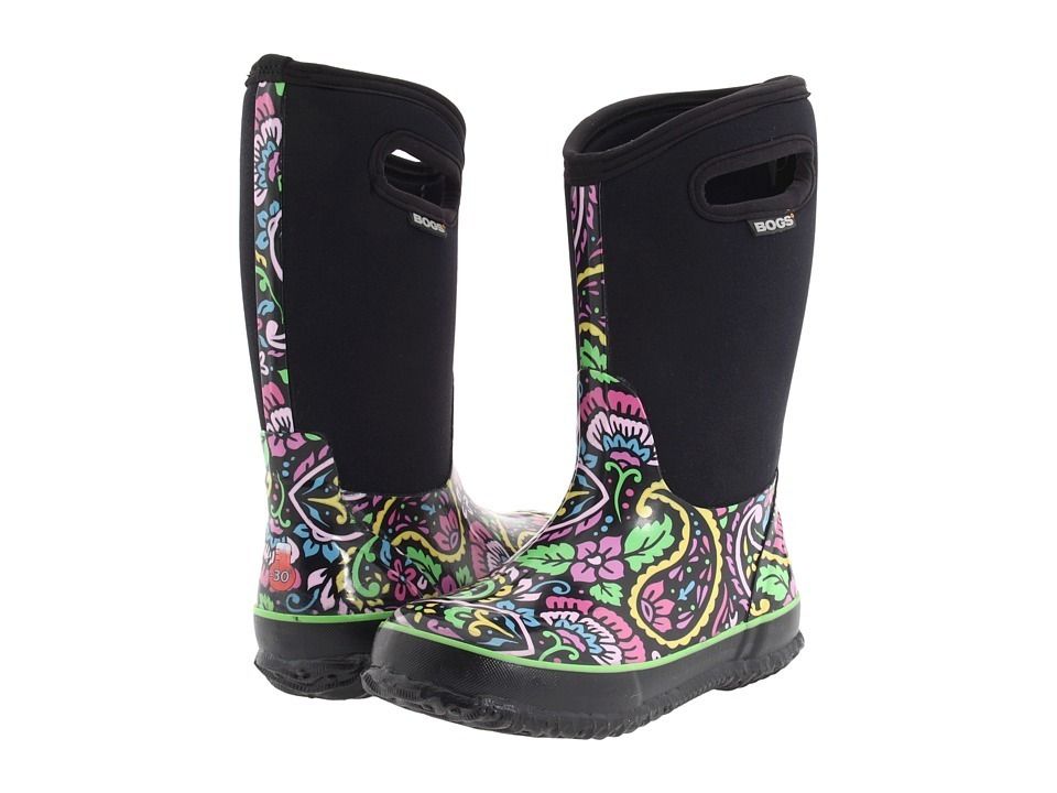 Bogs Classic High Tuscany Girls Waterproof Rain Snow Boots Black 52502 