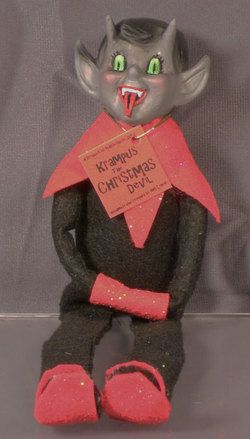 Handmade Original Art Krampus The Christmas Devil on A Shelf Knee 