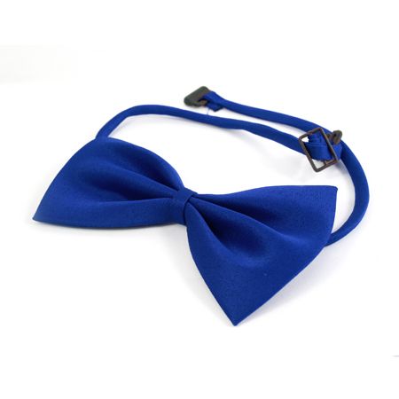 Deep Blue Bow Tie Dickie Bow Bowties Clip On Solid Colour Plain Satin 