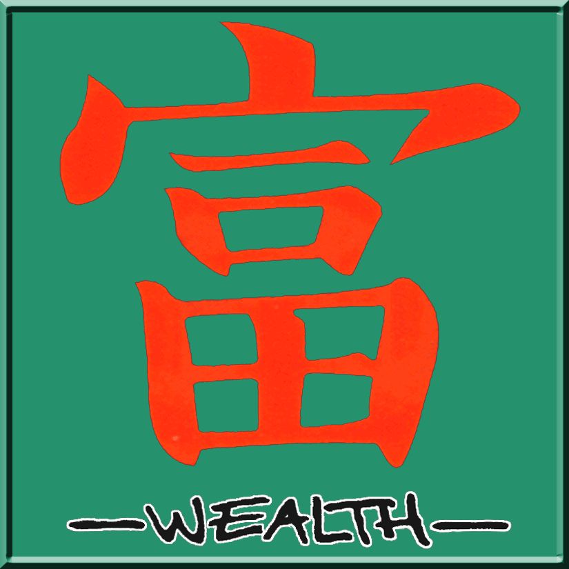 Japanese Chinese Wealth Symbol Hooded Sweatshirt Hoodie s M L XL 2X 3X 