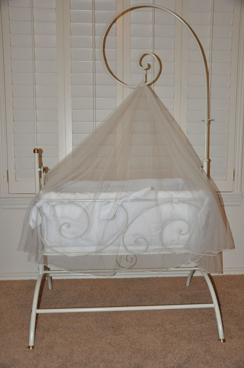 Bratt Decor baby cradle wrought iron bassinet rocking elegant WOW 
