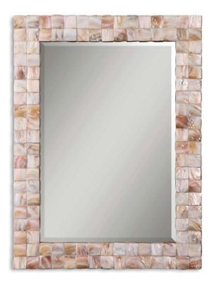 pink mother of pearl mosaic tile rectangle wall mirror time