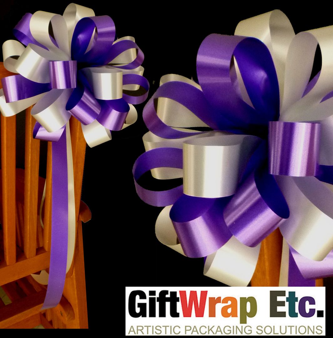 10 Purple Silver Wedding Bows Pew Chair Table Church Shower Party 