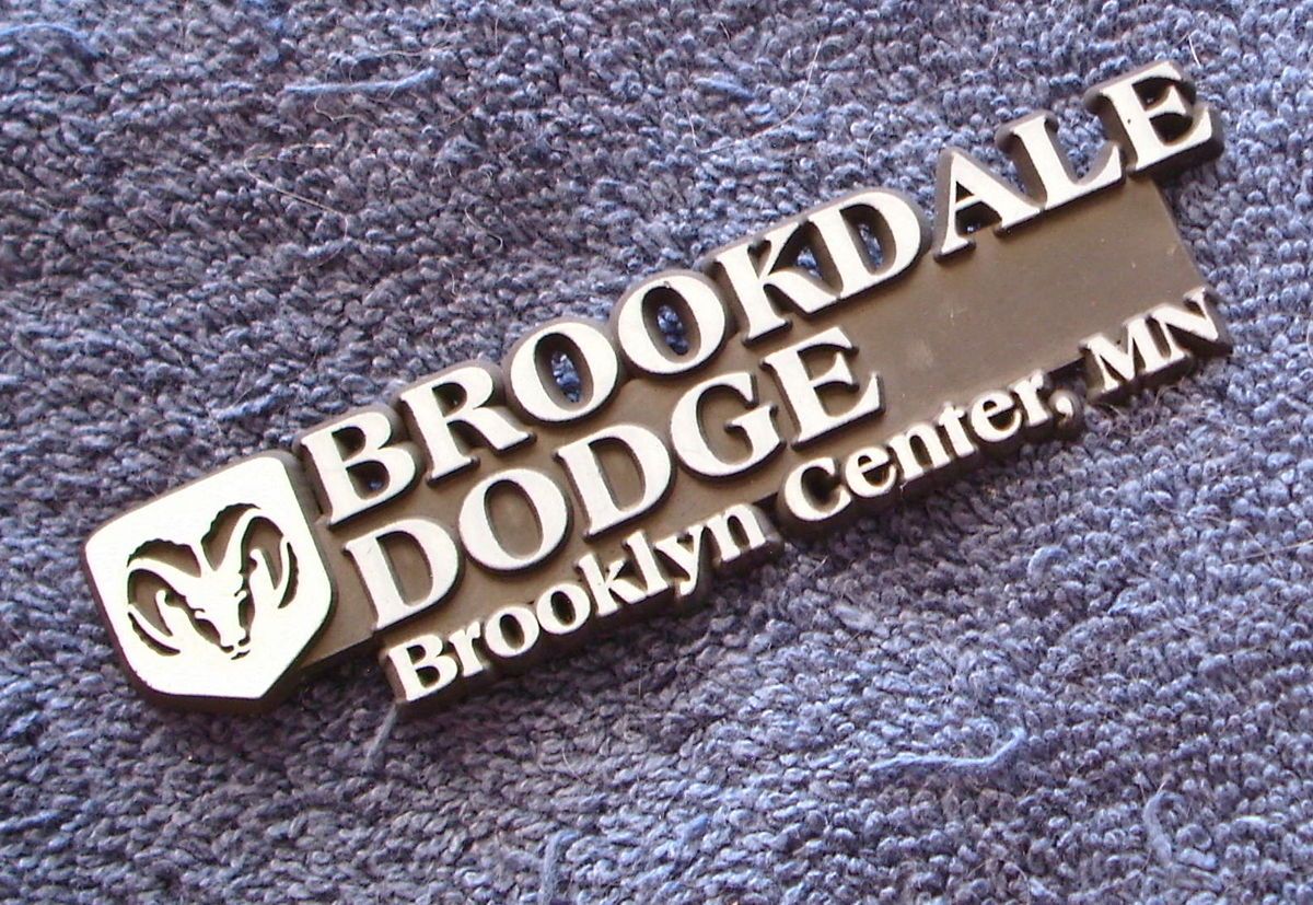 Brookdale Dodge Brooklyn Center MN vintage Car Dealer Tag badge Emblem 