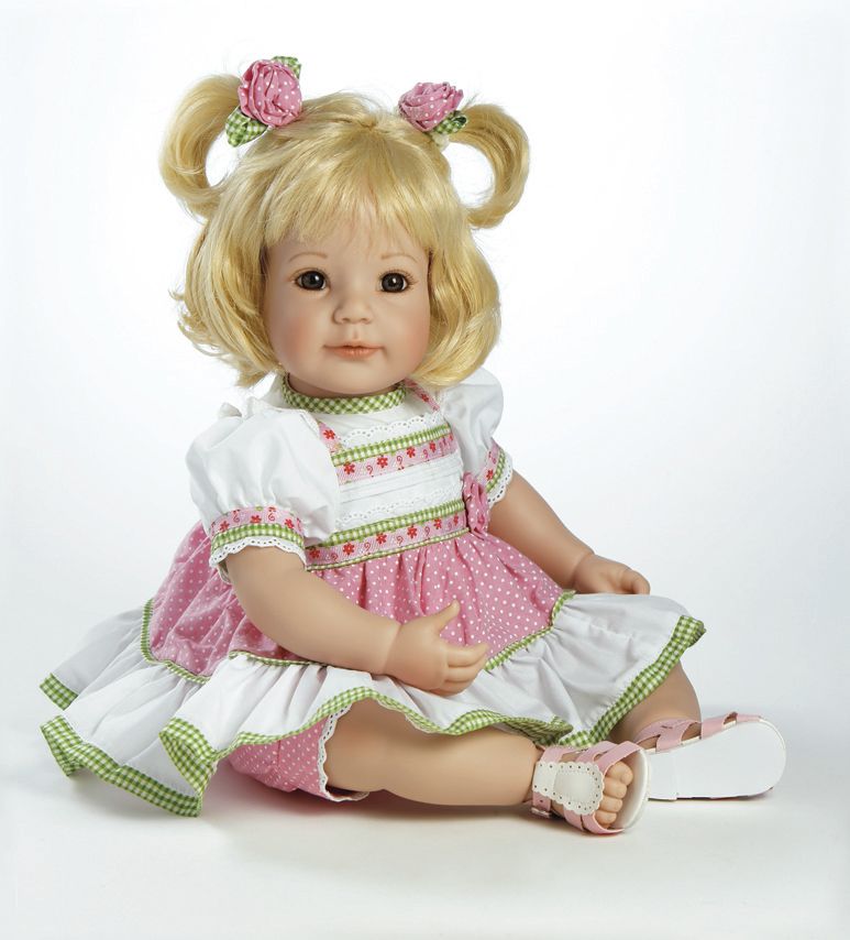 Charity Adora POLKA DOT ROSE Vinyl Baby Girl Doll Blonde / Brown Eyes 