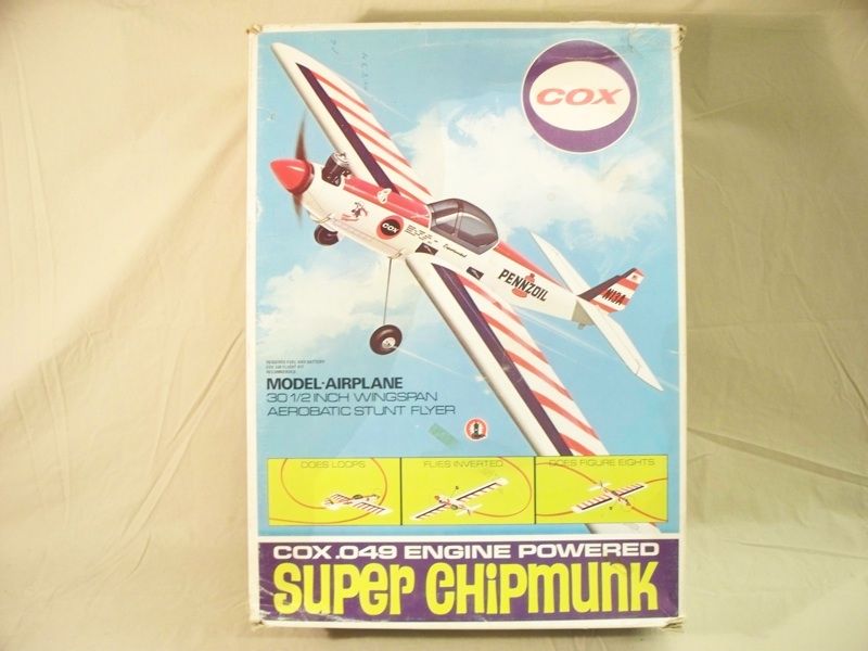 Cox Thimble Drome Super Chipmunk Control Line Stunt Model Airplane w 