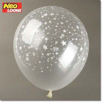  SET 10 / 10X 12 30CM ROSES / STARS Diamond clear latex balloons BULK