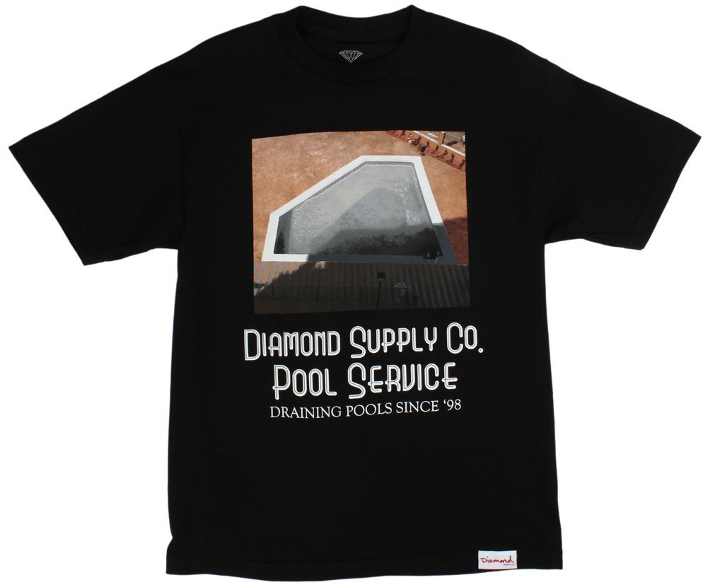 Diamond Supply Co Mens Pool Service Skate Graphic T Shirt Black New