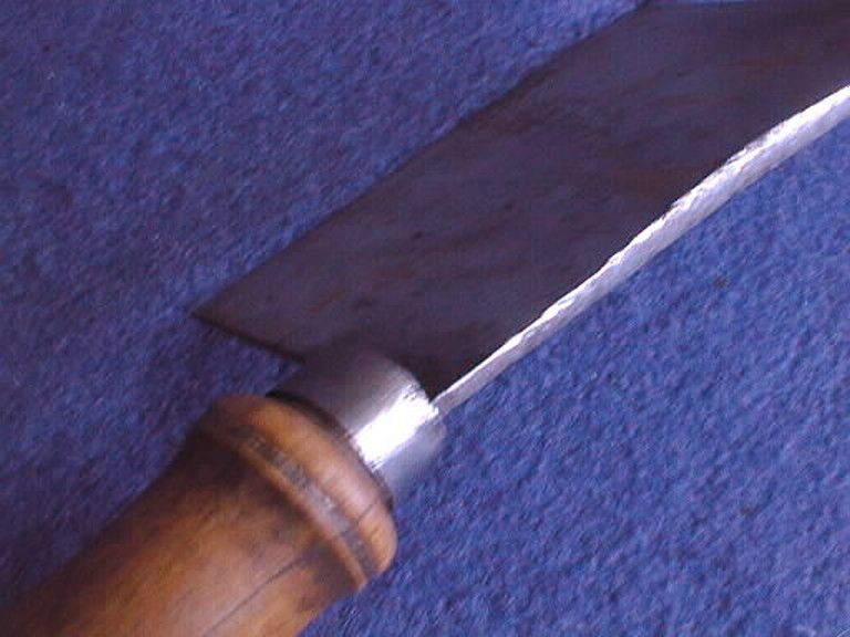 ANTIQUE CLEAVER KNIFE STEEL ORIGINAL WOOD HANDLE c1900 ITALY