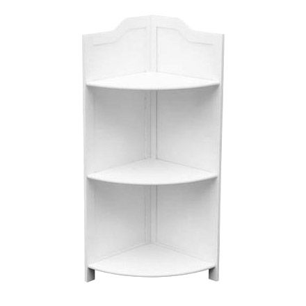 Quality Floor Stand 3 Tier White Wood Corner Shelf Unit
