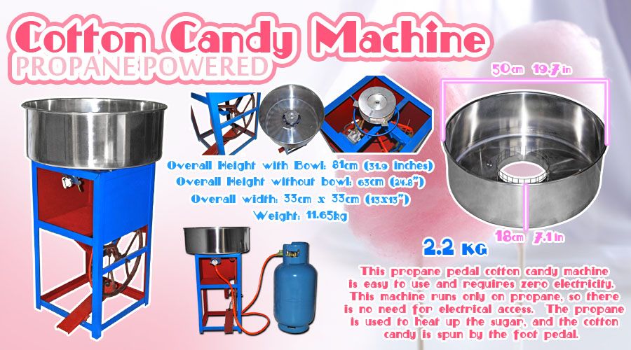 Propane Powered Cotton Candy Machine Commercial Floss Maker Perfect