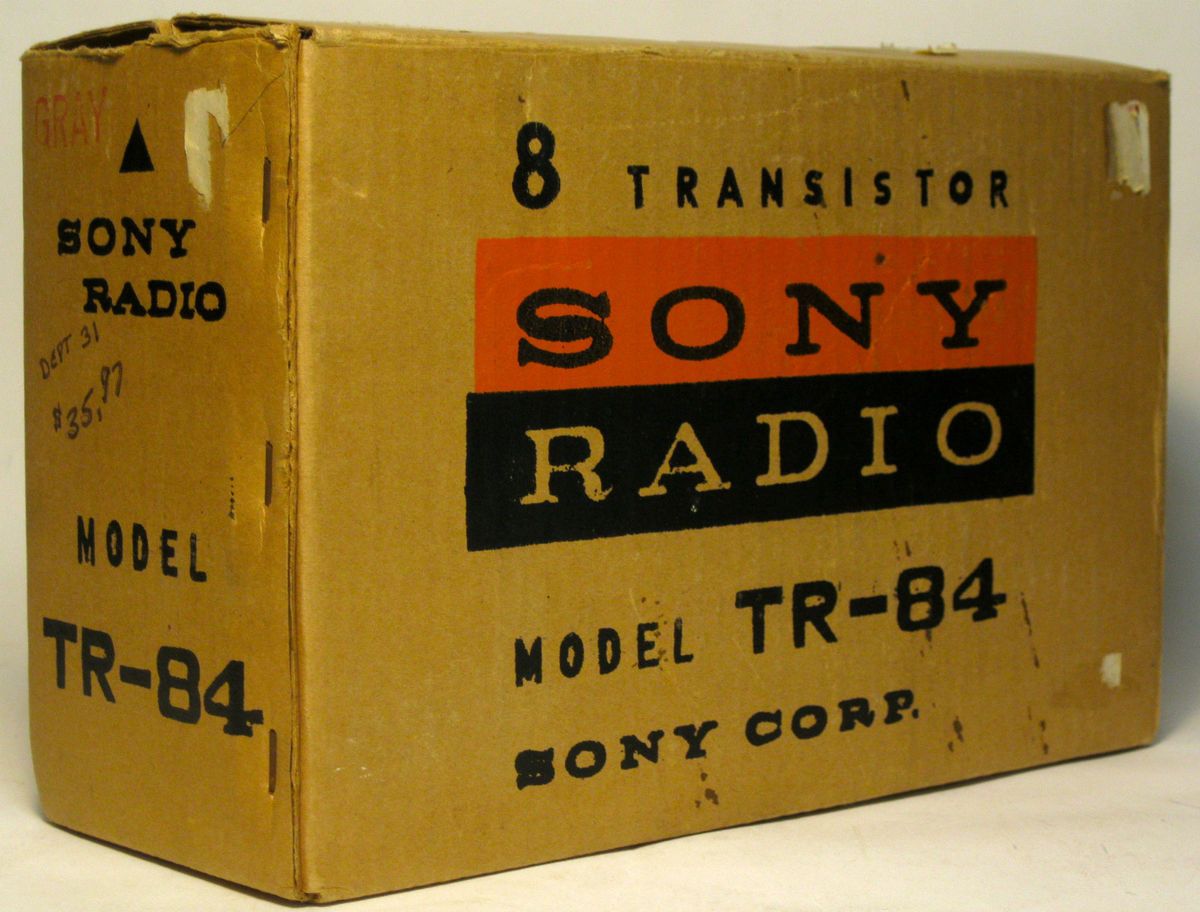 Antique Sony TR 84 Vintage 1959 Japanese Transistor Radio Complete Set