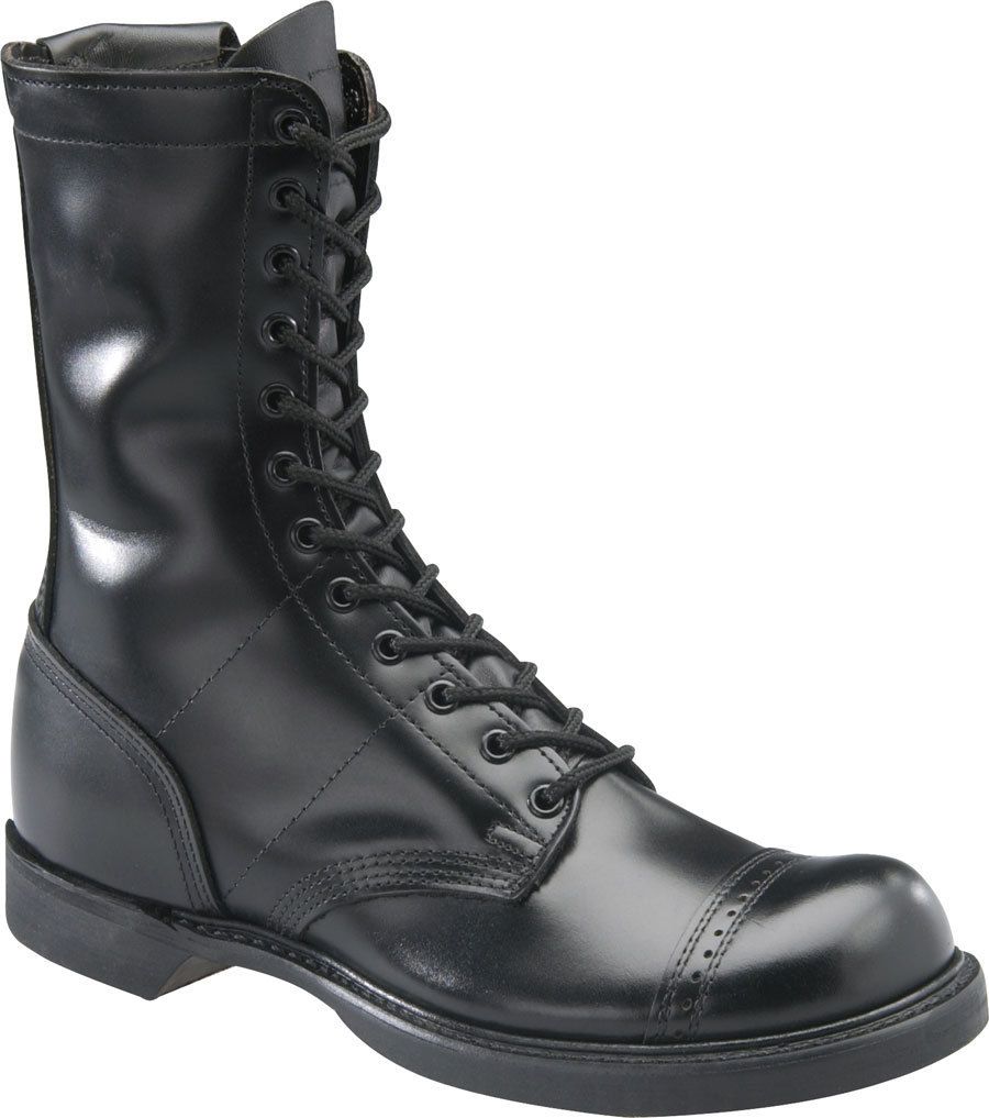 Corcoran Men 10 Side Zipper Jump Military Boot Black Leather 995