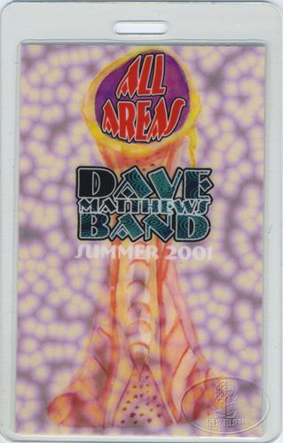 Dave Matthews 2001 Summer Laminated Backstage Pass AA