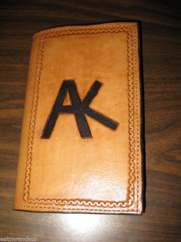 Custom Leather Handtooled Daytimer Planner Bible Cover Small