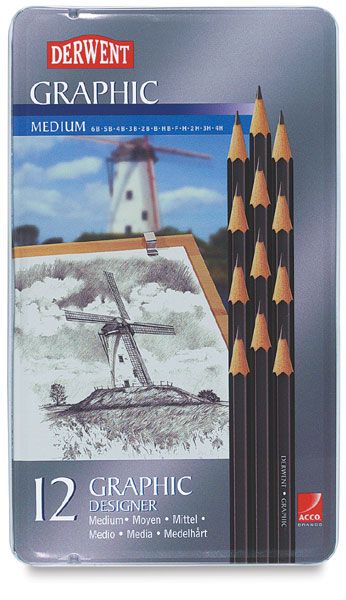 Derwent Graphic Designer Graphite Pencils Medium 12